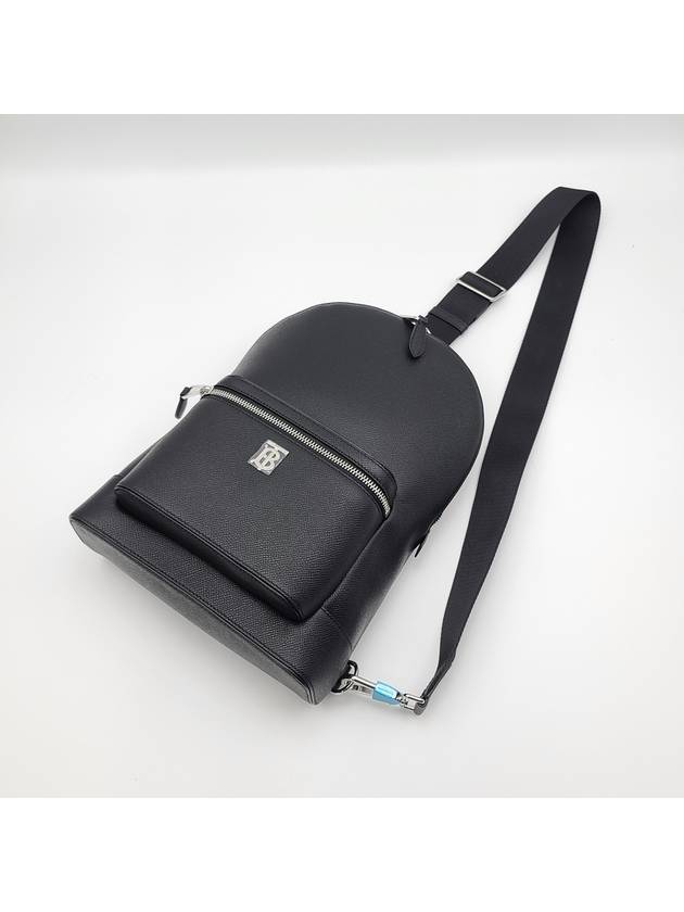 Burberry Logo Grained Leather Cross Bag Black
