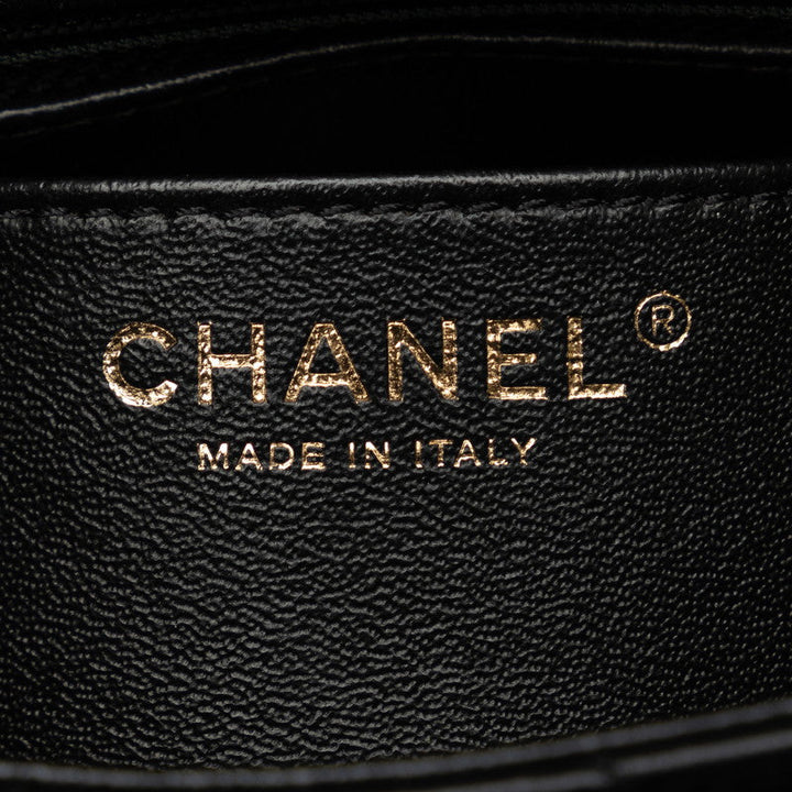 Top Quality Chanel Coco V Stick Top Handle  Chain Shoulder Bag Black Leather  Top Quality Chanel [Middle] Vintage