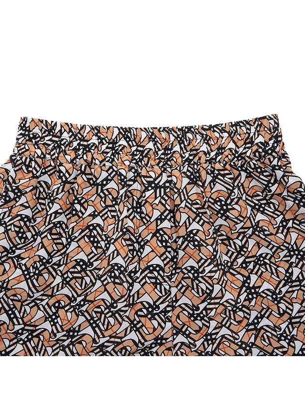 Burberry Tawney Monogram Logo Print Silk Shorts