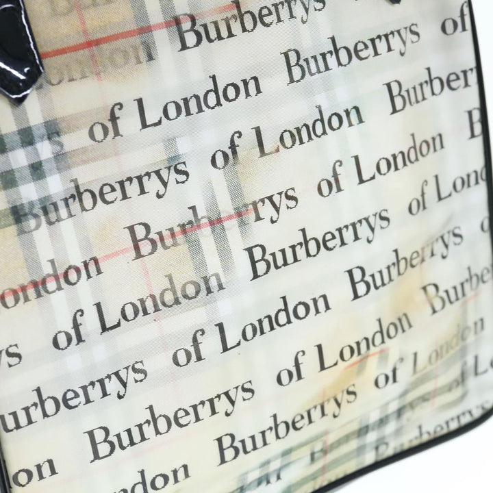 BURBERRY s Nova Check Hand Bag Nylon Beige Auth 63085
