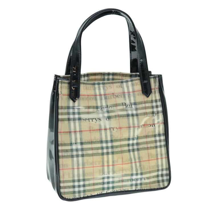 BURBERRYSs Nova Check Hand Bag Nylon Beige Auth 63085