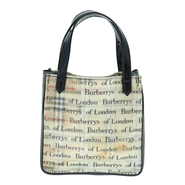BURBERRYSs Nova Check Hand Bag Nylon Beige Auth 63085