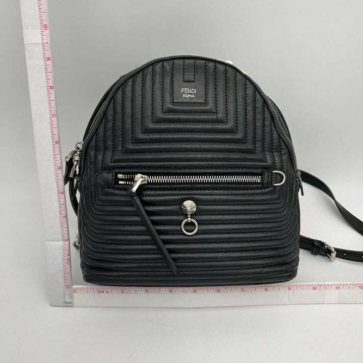 By the way leather backpack Top quality Fendi Black in Leather LA15428