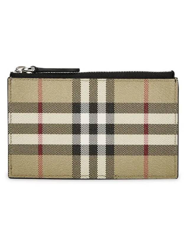 Burberry Vintage Check Leather Card Wallet Beige