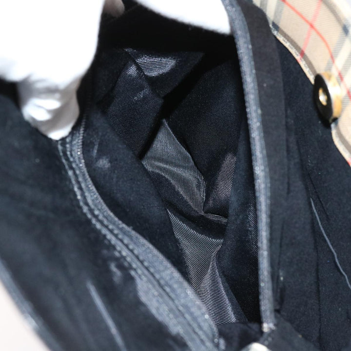 BURBERRYSs Nova Check Tote Bag Nylon Canvas Beige Auth 63114