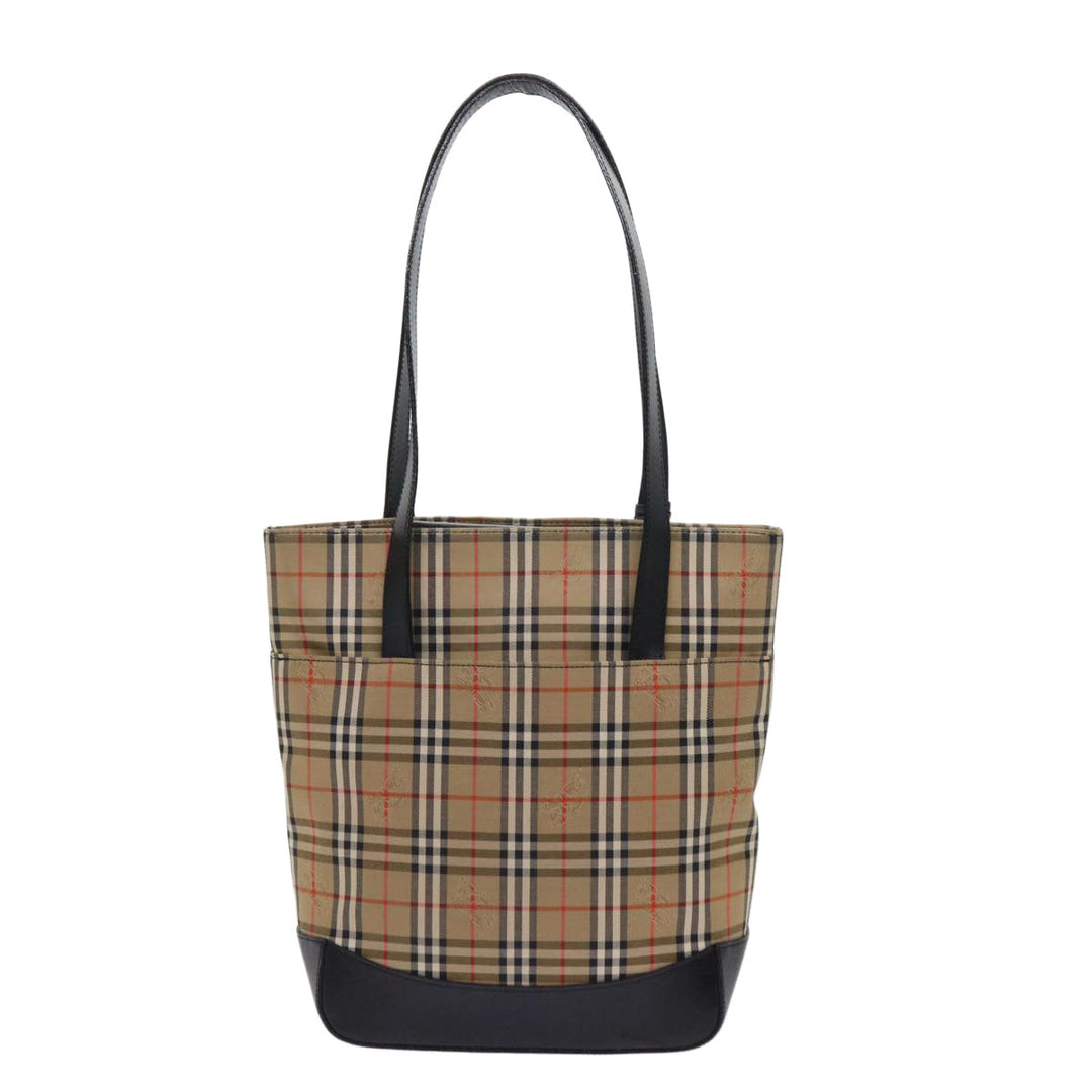 BURBERRYSs Nova Check Tote Bag Nylon Canvas Beige Auth 63114