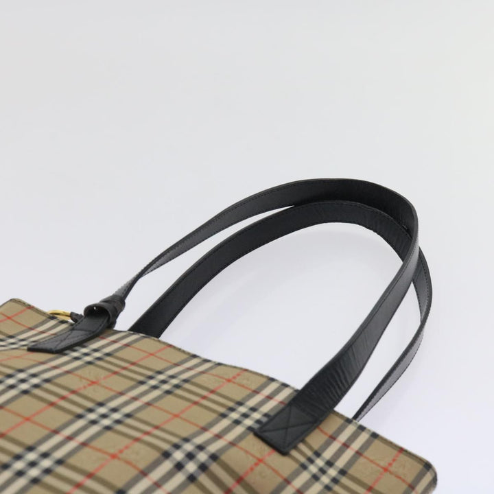 BURBERRYSs Nova Check Tote Bag Nylon Canvas Beige Auth 63114
