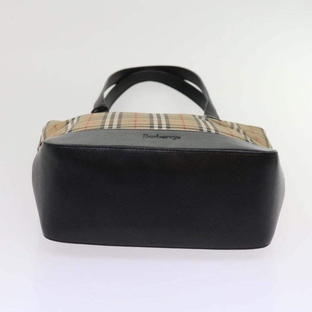 BURBERRYSs Nova Check Tote Bag Nylon Canvas Beige Auth 63114