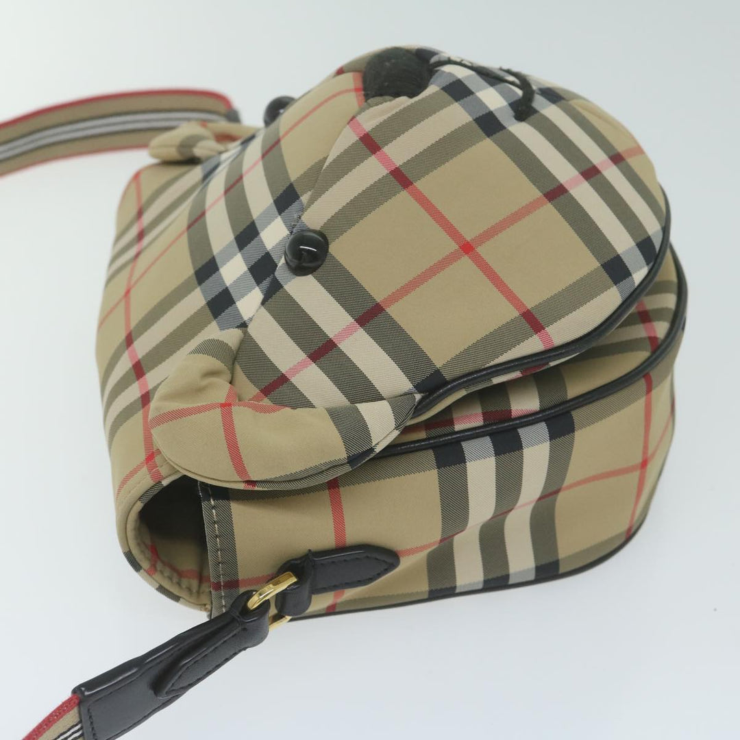 BURBERRY Nova Check Shoulder Bag Nylon Beige Auth 63139a