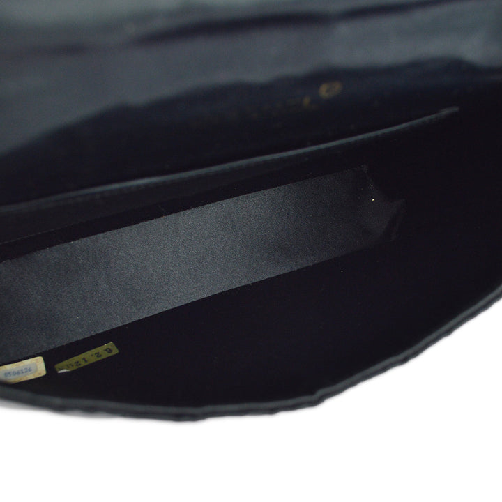 Top Quality Chanel Black Satin Rhinestone Chain Shoulder Bag