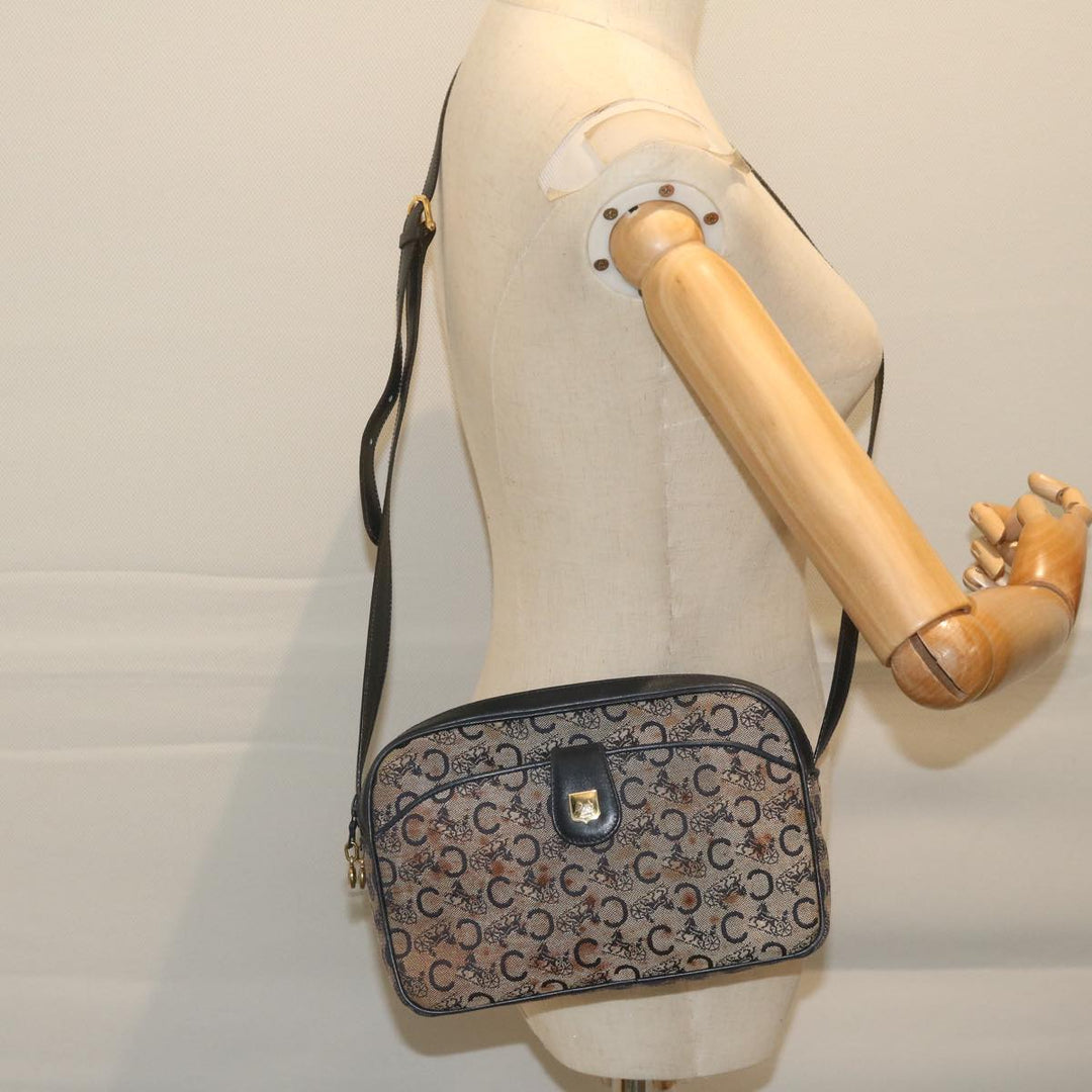 Celine C Macadam Canvas Shoulder Bag Navy  63227