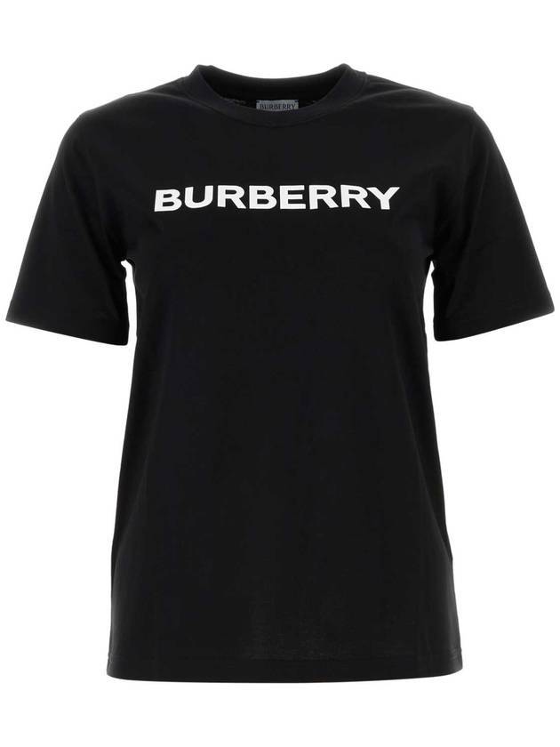 Burberry Logo Print Crew Neck Cotton Short Sleeve T-Shirt Black