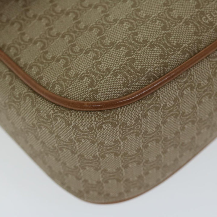 Celine Macadam Canvas Shoulder Bag Beige Auth 63574