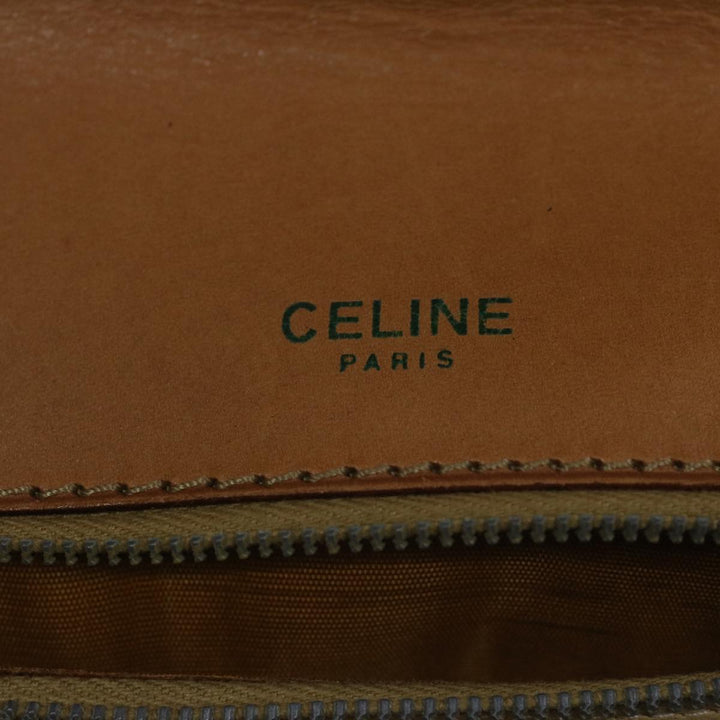 Celine Macadam Canvas Shoulder Bag Beige Auth 63574