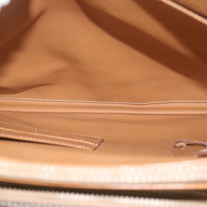 Celine Macadam Canvas Clutch Bag PVC Leather Brown Auth 63592