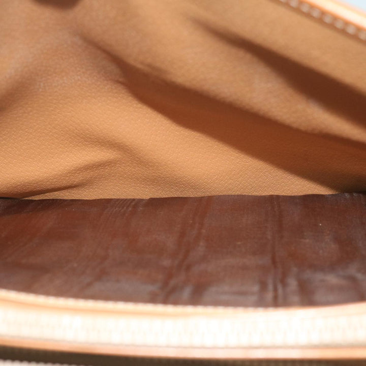 Celine Macadam Canvas Clutch Bag PVC Leather Brown Auth 63592