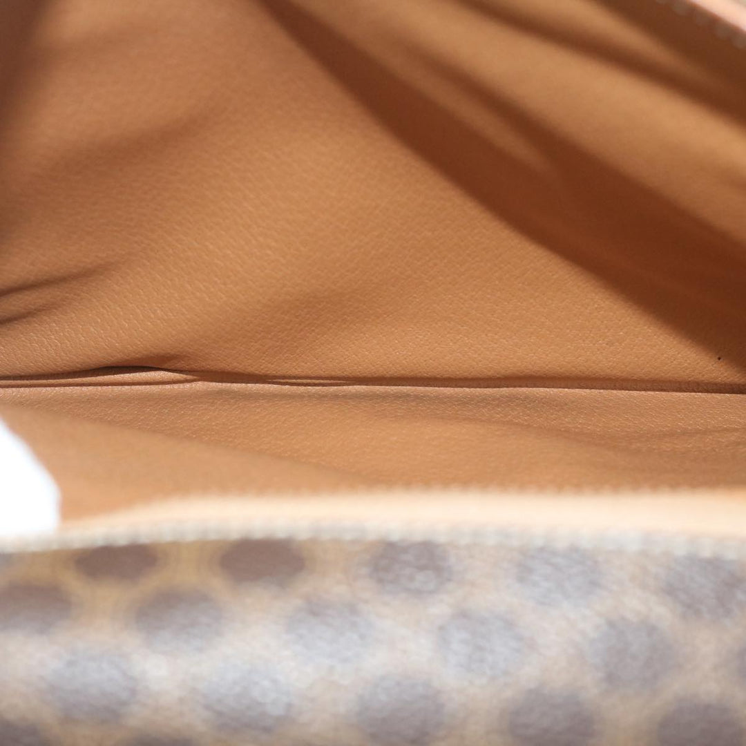 Celine Macadam Canvas Clutch Bag PVC Leather Brown Auth 63592