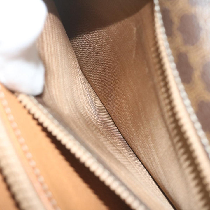 Celine Macadam Canvas Clutch Bag PVC Leather Brown Auth 63592