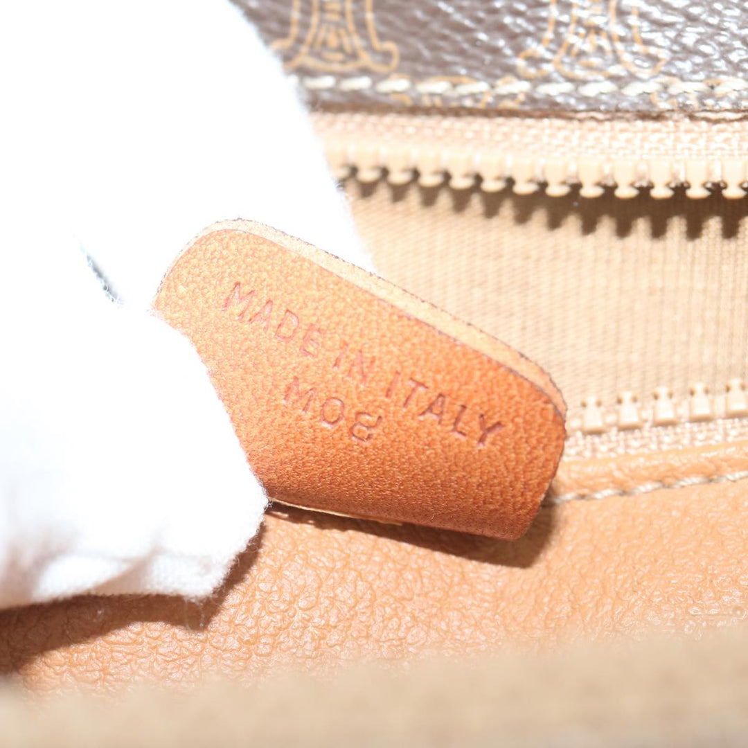 Celine Macadam Canvas Clutch Bag PVC Leather Brown Auth 63592