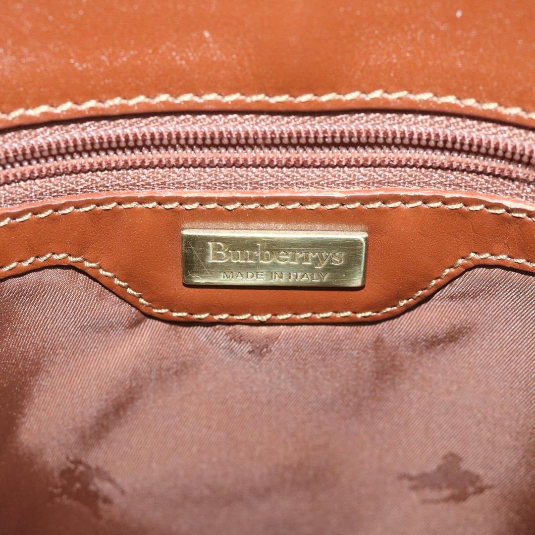 BurberrySs Nova Check Shoulder Bag PVC Leather Beige Auth 63774