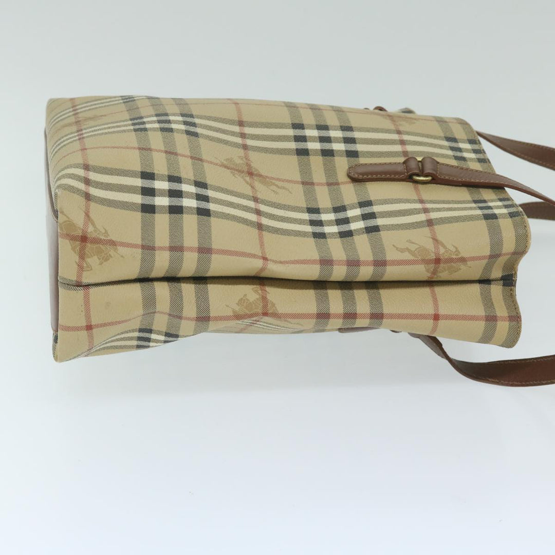 BurberrySs Nova Check Shoulder Bag PVC Leather Beige Auth 63774