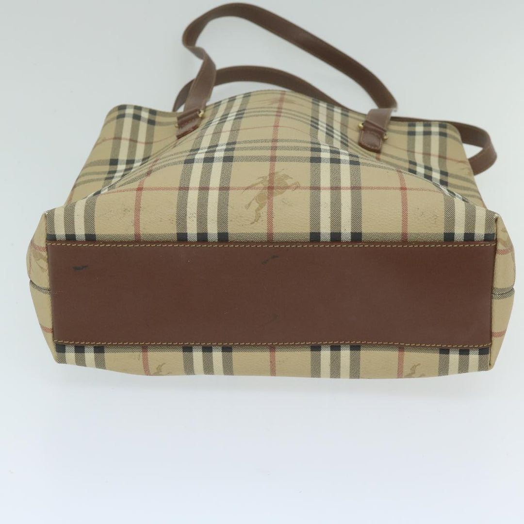 BurberrySs Nova Check Shoulder Bag PVC Leather Beige Auth 63774