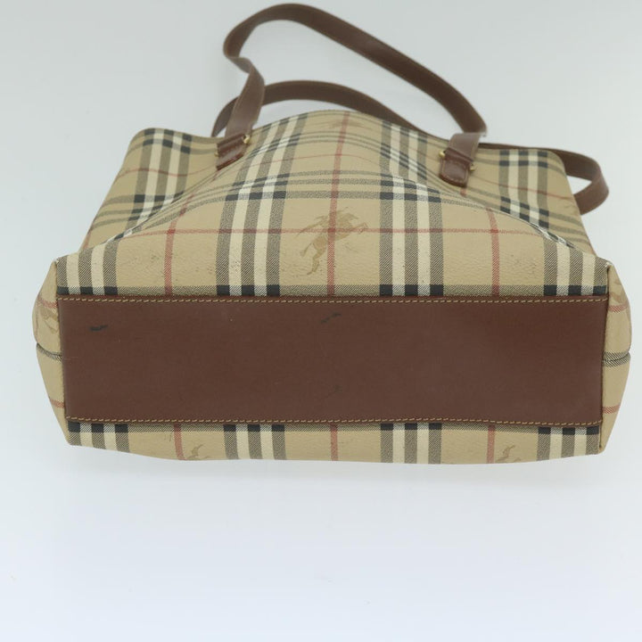 BurberrySs Nova Check Shoulder Bag PVC Leather Beige Auth 63774