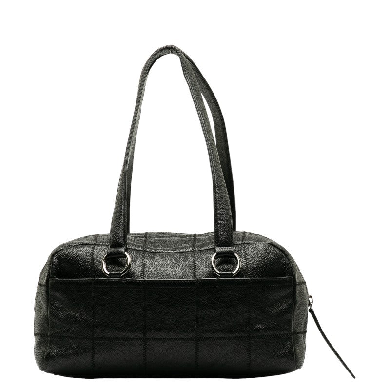 Top Quality Chanel Chocolate Bar Logo  Mini Boston Bag Handbag Black Canvas  CHANEL