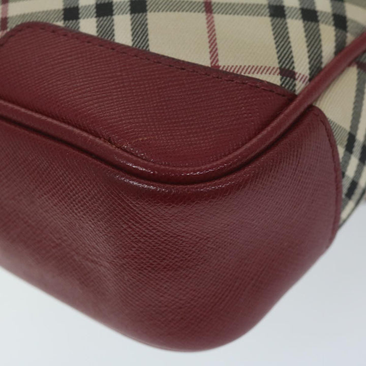 BURBERRYSs Nova Check Shoulder Bag Nylon Canvas Beige Red Auth 63826
