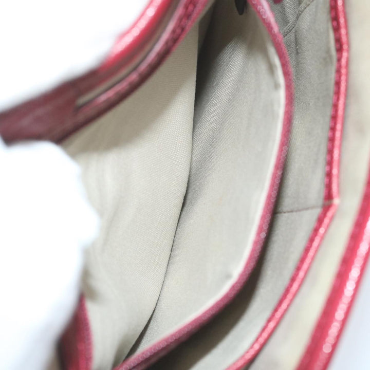 BURBERRYSs Nova Check Shoulder Bag Nylon Canvas Beige Red Auth 63826