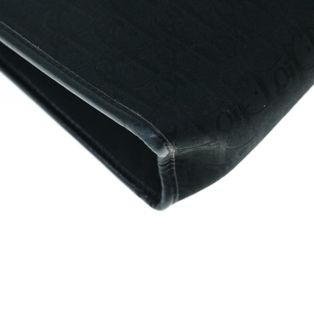 CHRISTIAN Top quality Dior Trotter Canvas Clutch Bag Black Auth 63884
