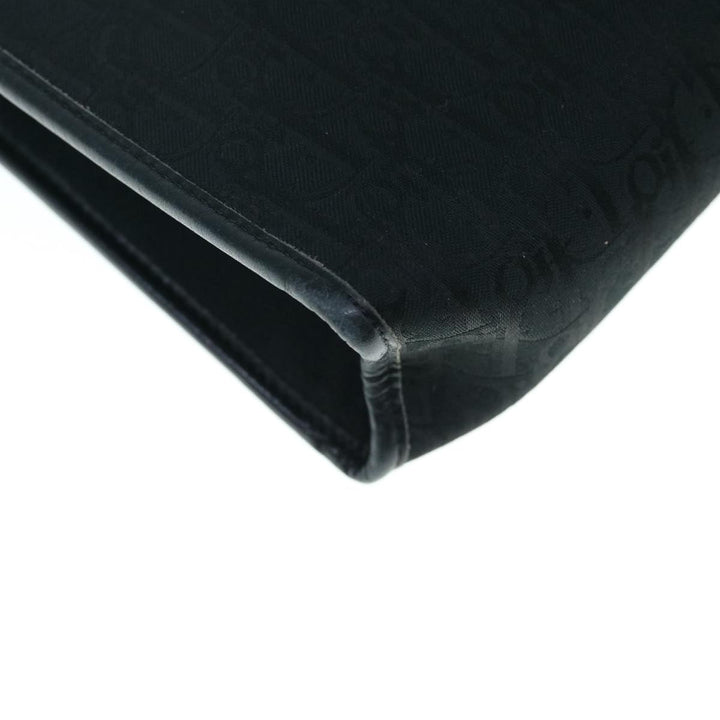 CHRISTIAN Top quality Dior Trotter Canvas Clutch Bag Black Auth 63884