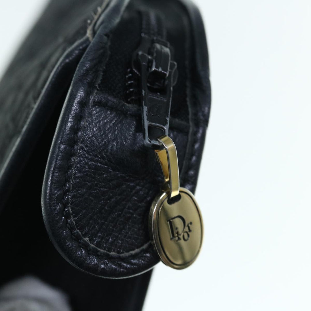 CHRISTIAN Top quality Dior Trotter Canvas Clutch Bag Black Auth 63884