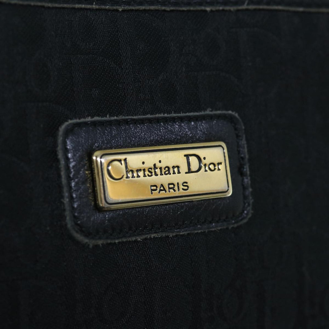 CHRISTIAN Top quality Dior Trotter Canvas Clutch Bag Black Auth 63884
