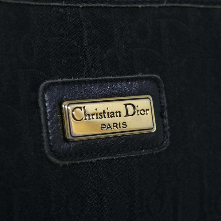 CHRISTIAN Top quality Dior Trotter Canvas Clutch Bag Black Auth 63884