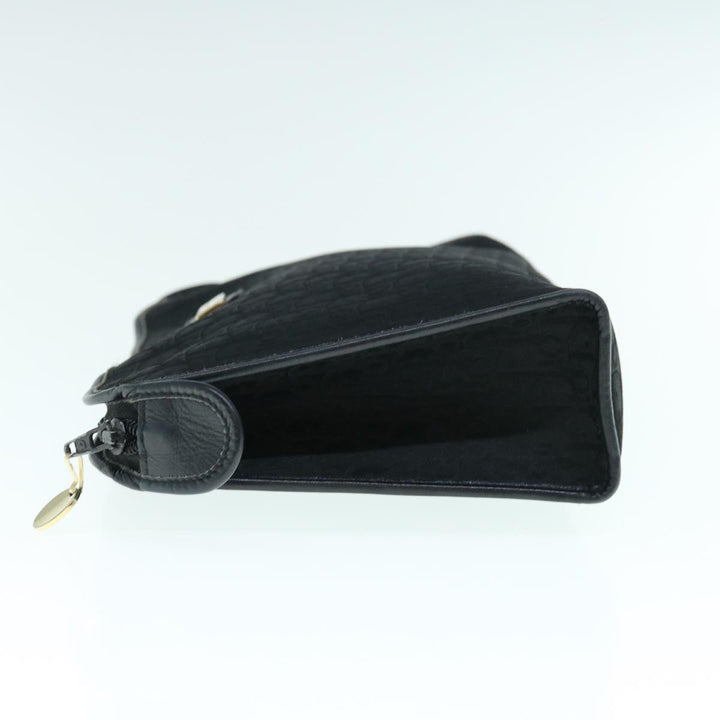 CHRISTIAN Top quality Dior Trotter Canvas Clutch Bag Black Auth 63884