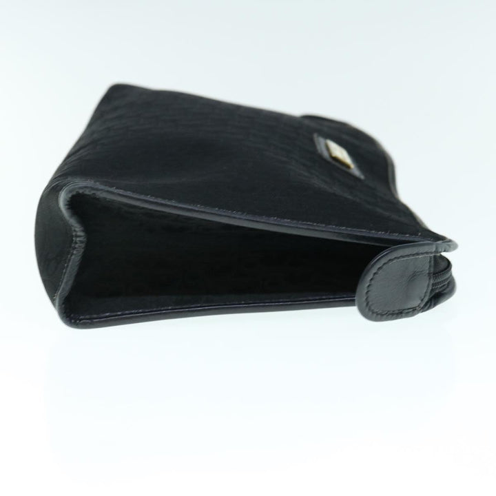 CHRISTIAN Top quality Dior Trotter Canvas Clutch Bag Black Auth 63884