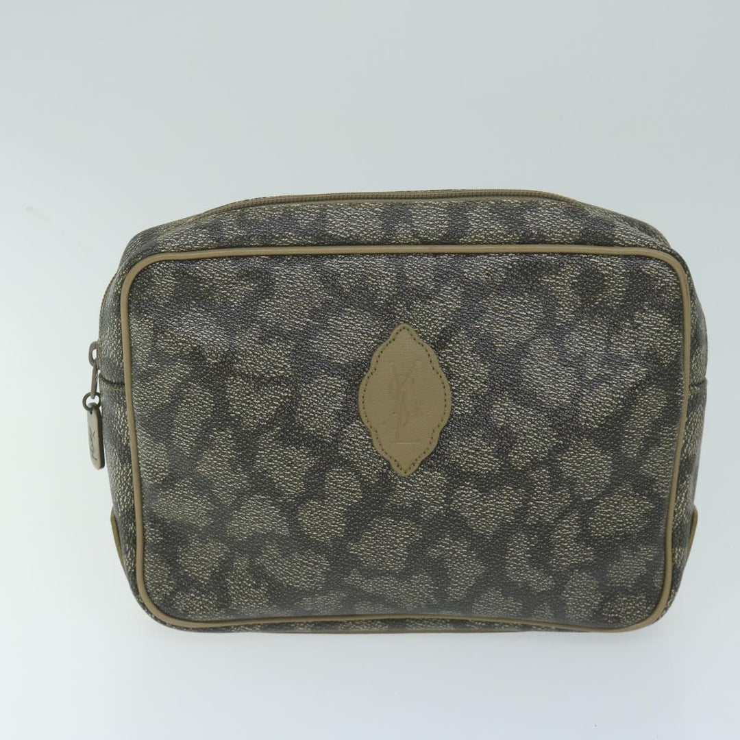 BurberrySs Saint Laurent Clutch Bag PVC Leather 3Set Black Beige Auth 63887