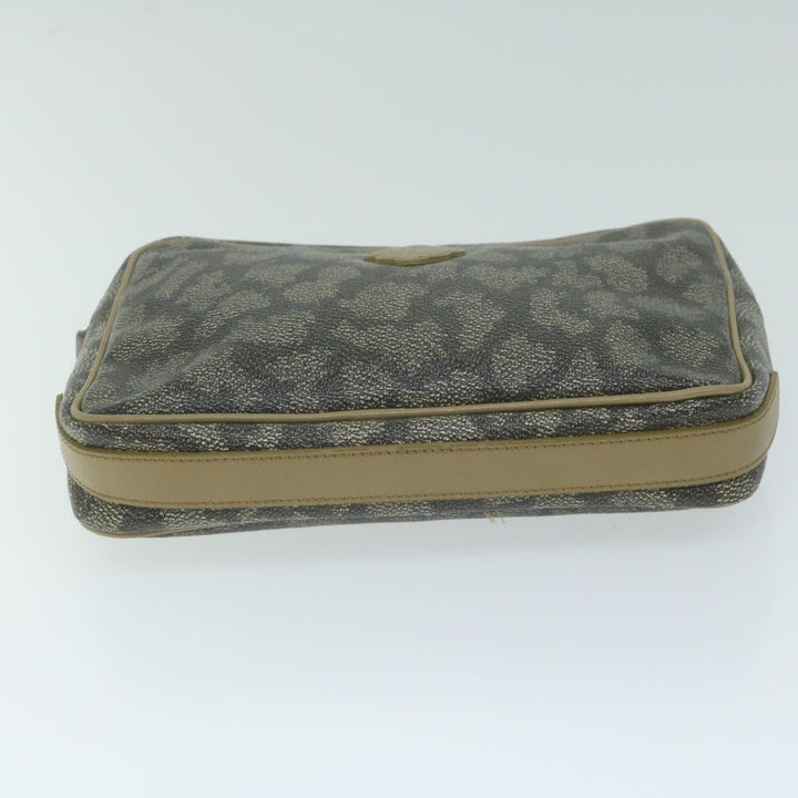 BurberrySs Saint Laurent Clutch Bag PVC Leather 3Set Black Beige Auth 63887