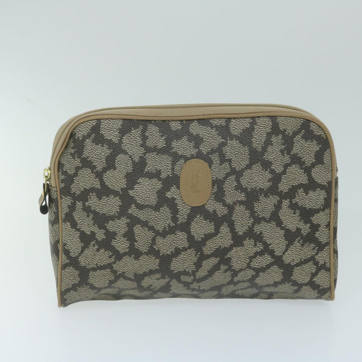 BurberrySs Saint Laurent Clutch Bag PVC Leather 3Set Black Beige Auth 63887