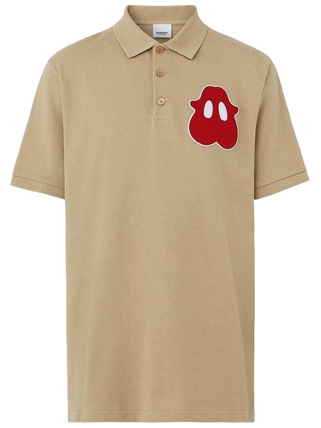 Burberry Men's Monster Graphic Cotton Polo Shirt Brown