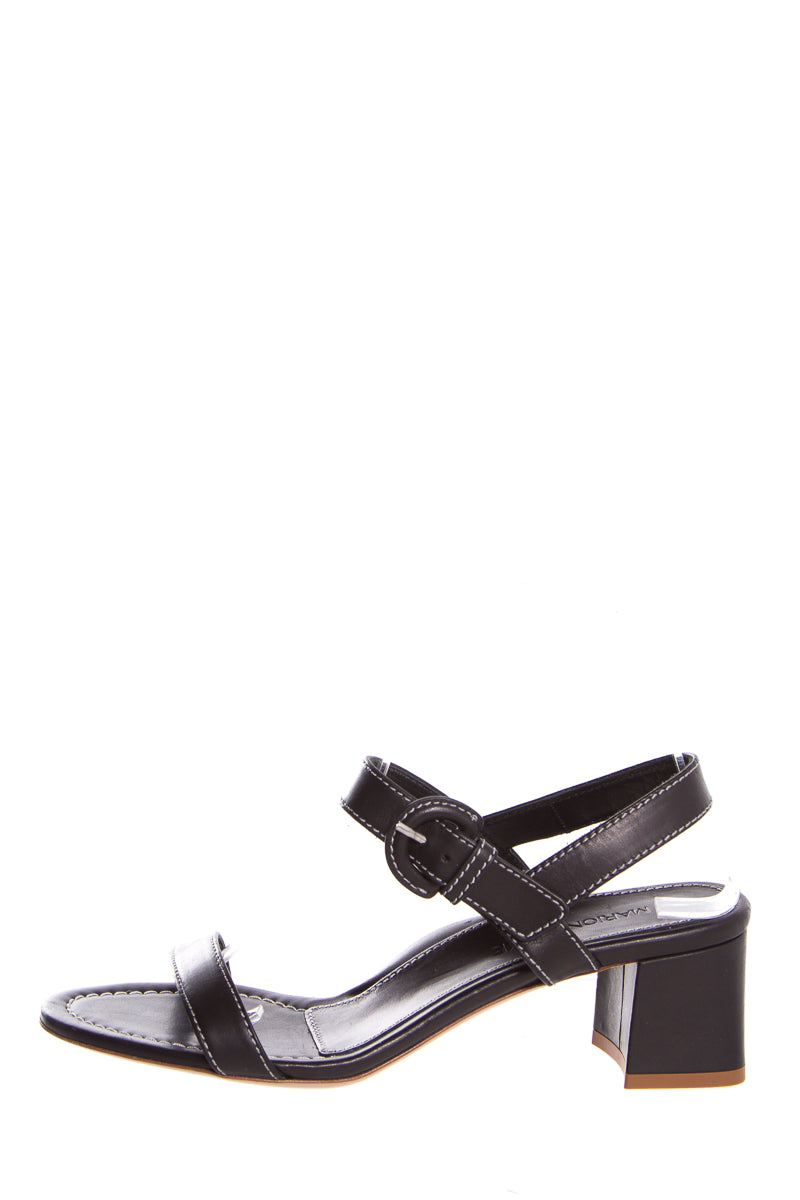 Marion Parke Black Leather Sandals SZ 39