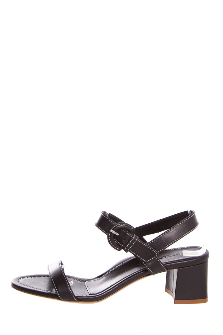 Marion Parke Black Leather Sandals SZ 39