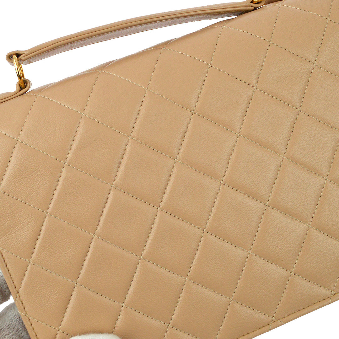 Top Quality Chanel * Beige Lambskin 2way Handbag