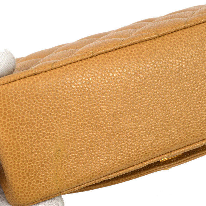 Top Quality Chanel Beige Caviar Small Diana Shoulder Bag