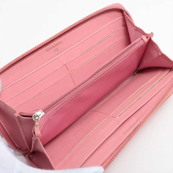 Top Quality Chanel Camelia  Round  Wallet Pink Silver Gold  17th