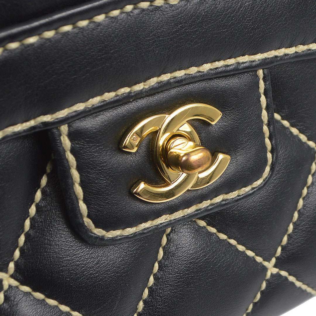 Top Quality Chanel 2004-2005 * Wild Stitch Handbag White Calfskin