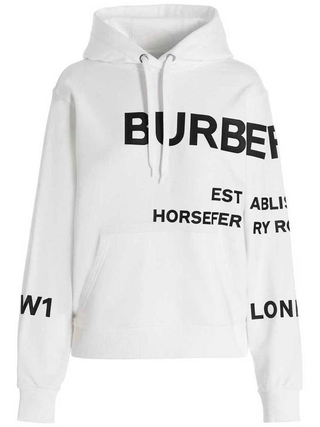 Burberry Horseferry Print Hooded Top White