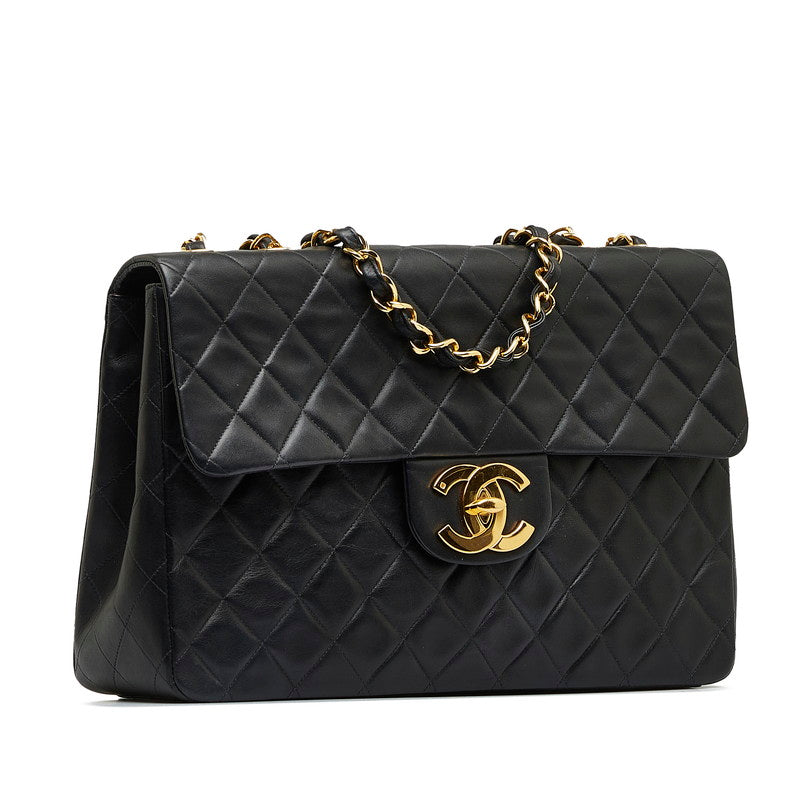 Top Quality Chanel Decamatrasse 34 Cocomark ingle Flap Chain Shoulder Bag Black   CHANEL