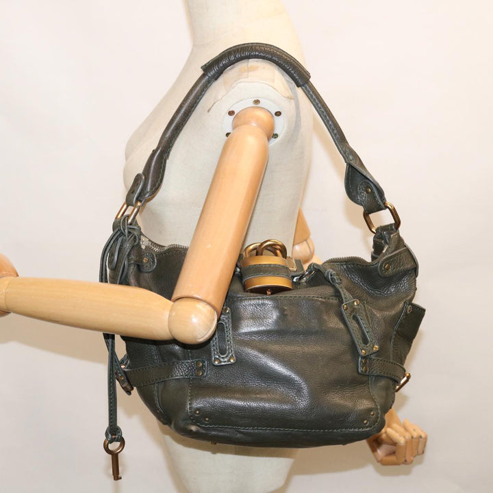 Chloe Paddington Shoulder Bag Leather Khaki 64123